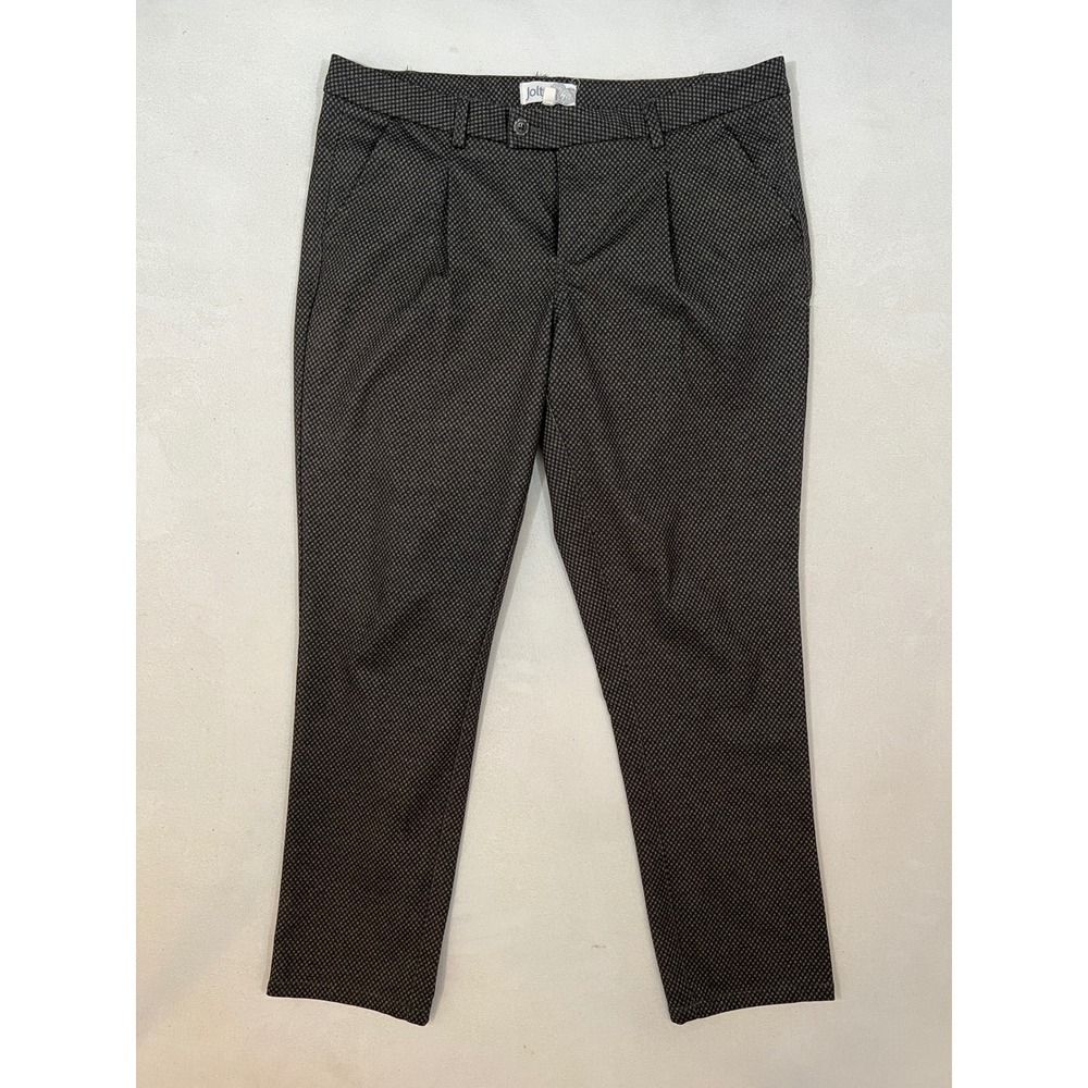Jolt Womens Green Geometric Print Pleated Tapered Dress Pants Size 9 T1703PN1E